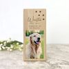 Personalised Wooden Photo Upload Pet Memorial Tealight Candle Holder