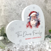 Personalised Traditional Santa White Wooden Heart Ornament