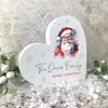 Personalised Traditional Santa White Wooden Heart Ornament