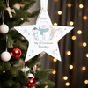 Personalised Polar Bear Christmas Star Hanging Decoration