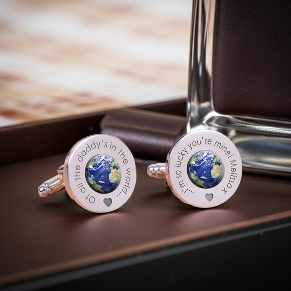 Personalised Of all the . . . In The World Cufflinks Silver Finish
