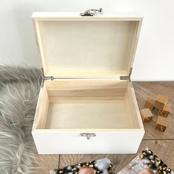 Personalised Twinkle Twinkle New Baby White Wooden Memory Box