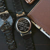 Handwriting Engraving Men's Stainless Steel Architect Apollo Black Watch