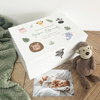 Personalised Jungle Animals New Baby White Wooden Memory Box