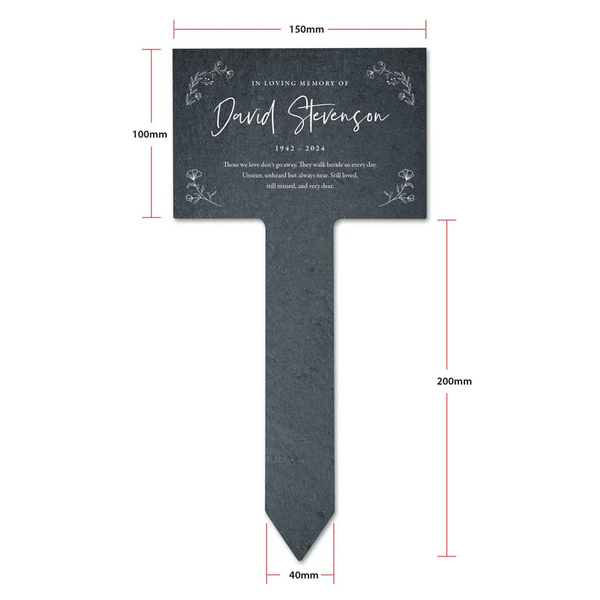 Personalised Wreath Design Slate Garden Sign