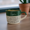 Personalised Green Dipped Dash Ceramic Mug