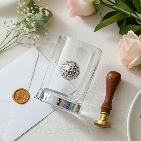 Personalised Golf Pewter Whisky Glass