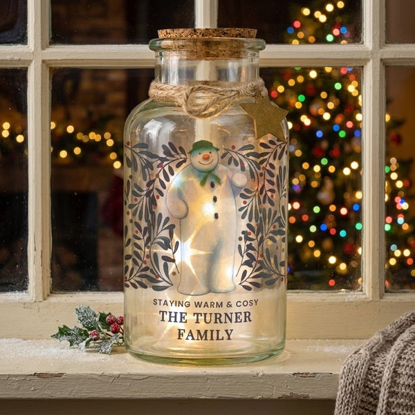 Personalised The Snowman Botanical LED Jar