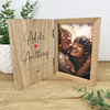 Personalised Couples Names Wooden Book Photo Frame 7" x 5" Photo