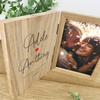 Personalised Couples Names Wooden Book Photo Frame 7" x 5" Photo
