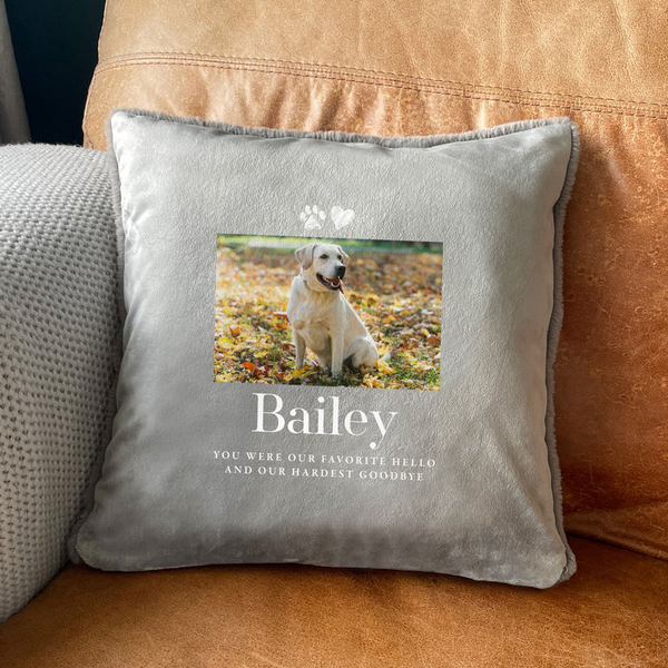 Personalised Photo Upload Pet Faux Fur Cuddle Filled Cushion
