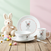 Personalised Little Bunny Pink Plastic Breakfast Set