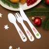 Personalised 'First Christmas Dinner' 3 Piece Plastic Cutlery Set