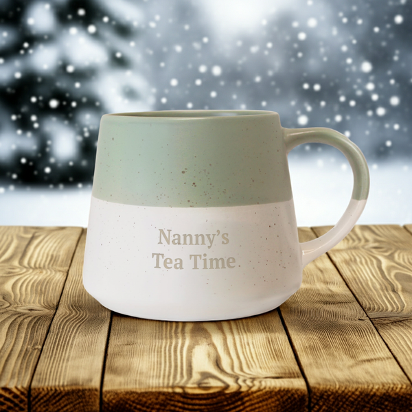 Personalised Green Speckled Ceramic Mug