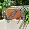 Personalised Elie Beaumont Cross Body Tan Leather Bag with Choice of Strap