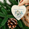 Personalised The Snowman and the Snowdog Wooden Heart Hanging Decoration
