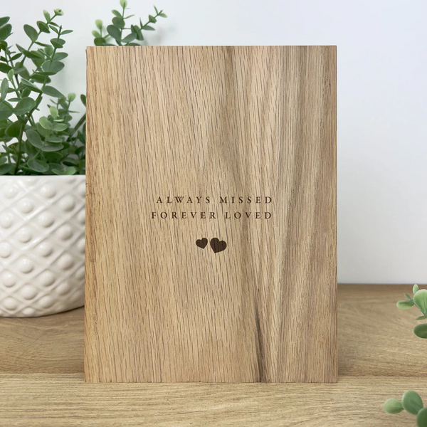 Personalised Memorial Wooden Book Photo Frame 7" x 5" Photo