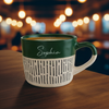 Personalised Green Dipped Dash Ceramic Mug