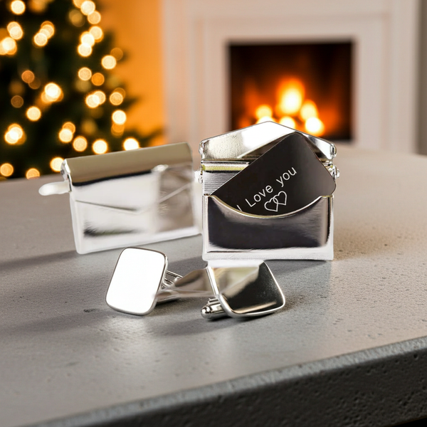 Personalised Stainless Steel Secret Message Engraved Cufflinks