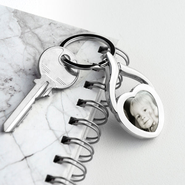 Personalised Heart Photo Upload Keyring