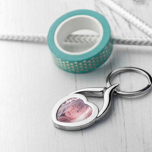 Personalised Heart Photo Upload Keyring