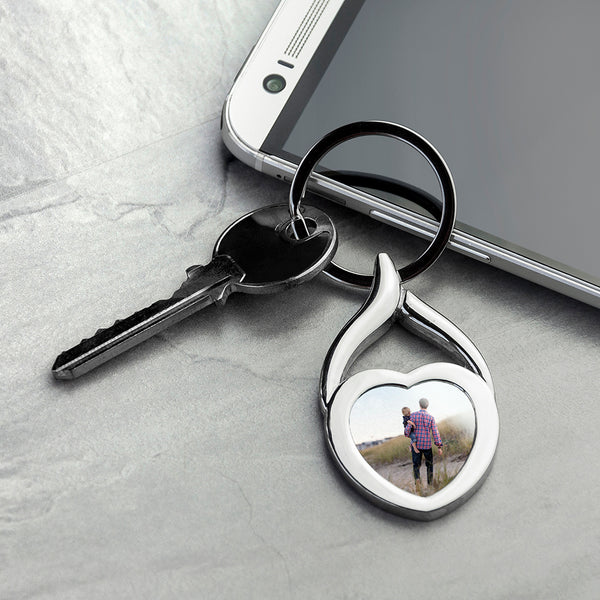Personalised Heart Photo Upload Keyring