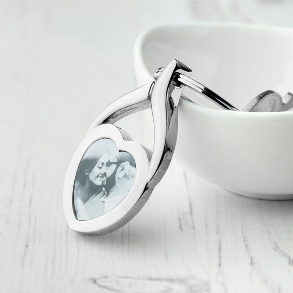Personalised Heart Photo Upload Keyring