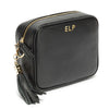 Personalised Elie Beaumont Cross Body Black Leather Bag with Choice of Strap