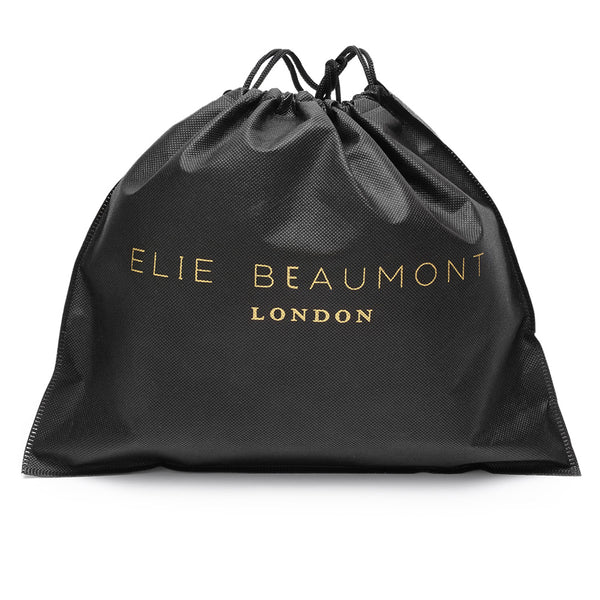 Personalised Elie Beaumont Cross Body Black Leather Bag with Choice of Strap