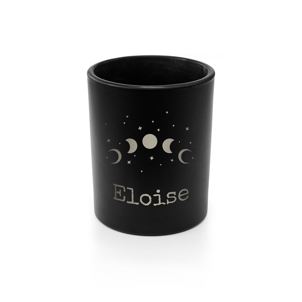 Personalised Halloween Celestial Moon Phase Tealight Candle Holder