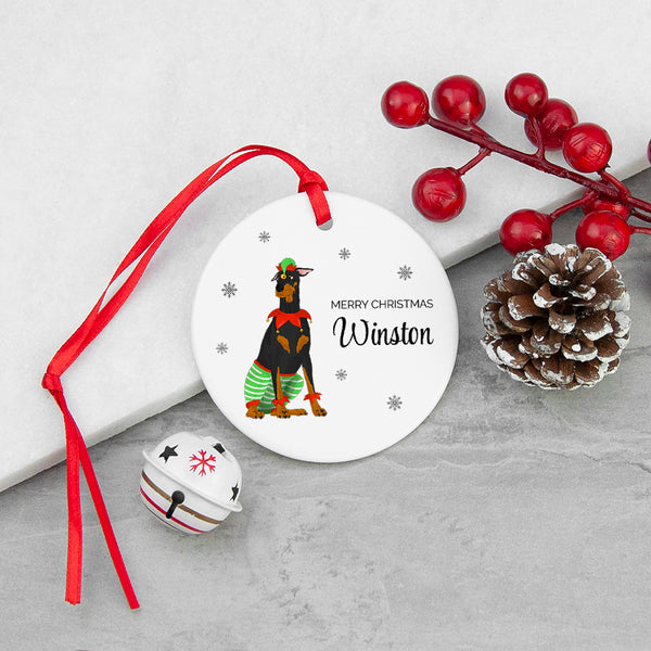 Personalised Big Dog Ceramic Christmas Ornament
