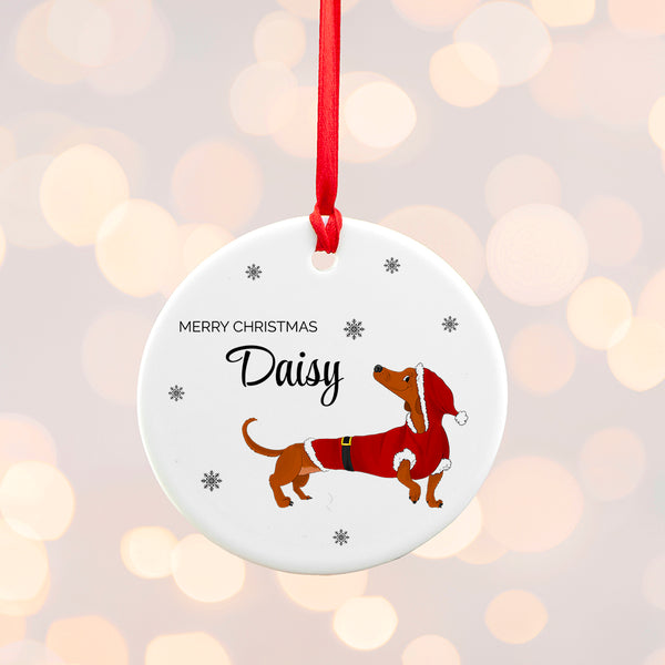 Personalised Little Dog Ceramic Christmas Ornament