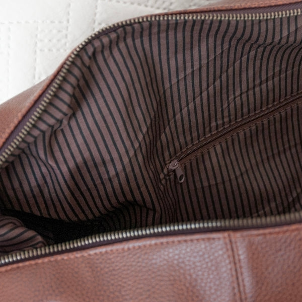 Monogrammed Vegan Leather Weekender Holdall