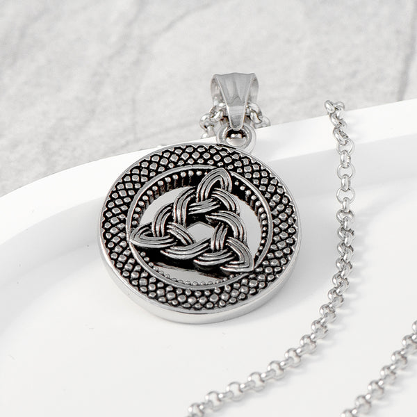 Personalised Men's Stainless Steel Celtic Trinity Pendant Necklace
