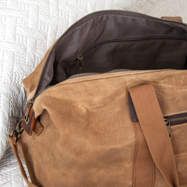 Monogrammed Luxury Waxed Canvas Holdall
