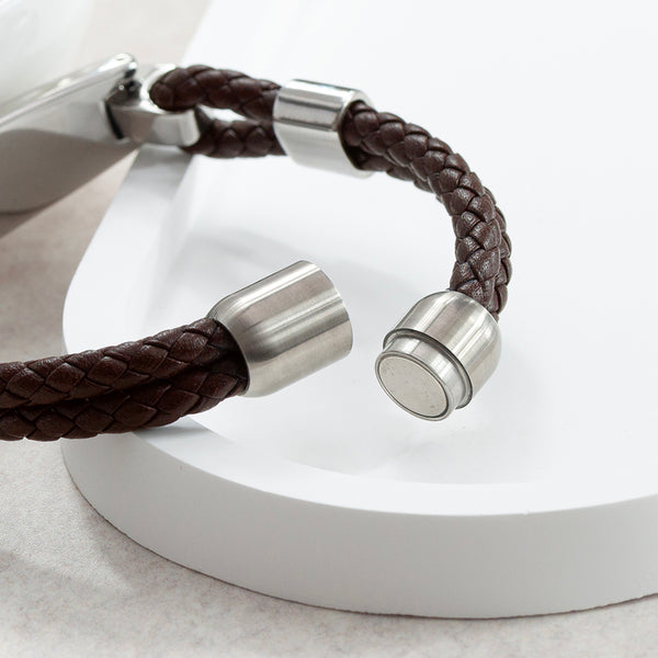 Personalised Men's Leather ID Bracelet