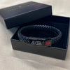 Personalised Men's Woven Leather Medical Bracelet