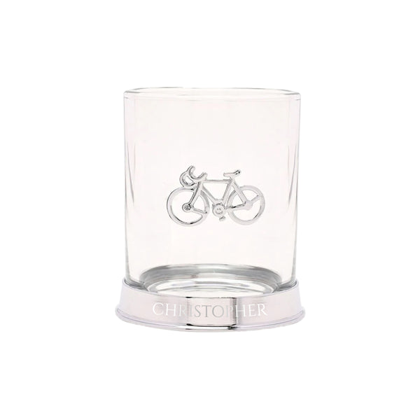Personalised Cycling Icon Pewter Tumbler