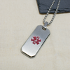 Personalised Men's Brushed Stainless Steel Medical Dog Tag Necklace