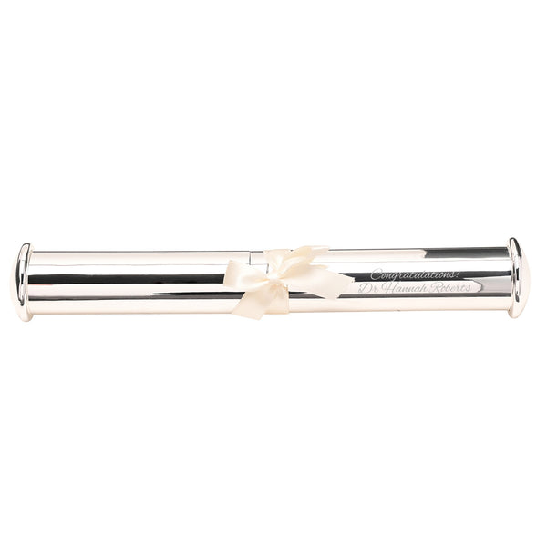 Personalised Silver Plated Certificate Holder Tube