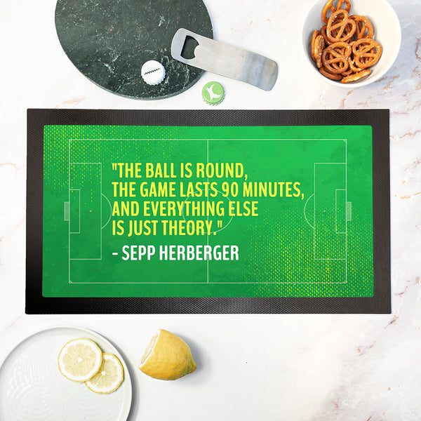 Personalised Football Quote Football Bar Mat