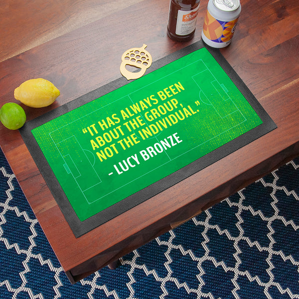 Personalised Football Quote Football Bar Mat