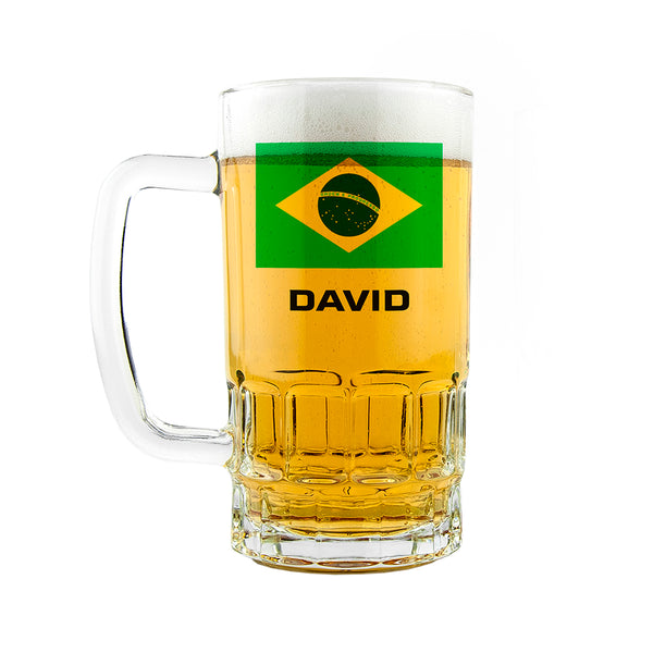 Personalised Flag Glass Football Tankard