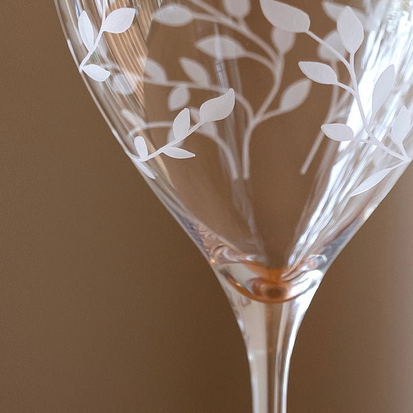 Personalised Botanical Crystal Wine Glasses - Set of Two