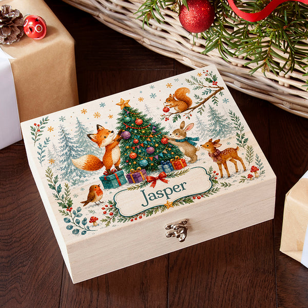 Personalised Woodland Animals Christmas Eve Box