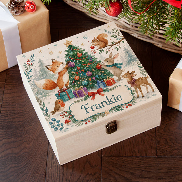 Personalised Woodland Animals Christmas Eve Box