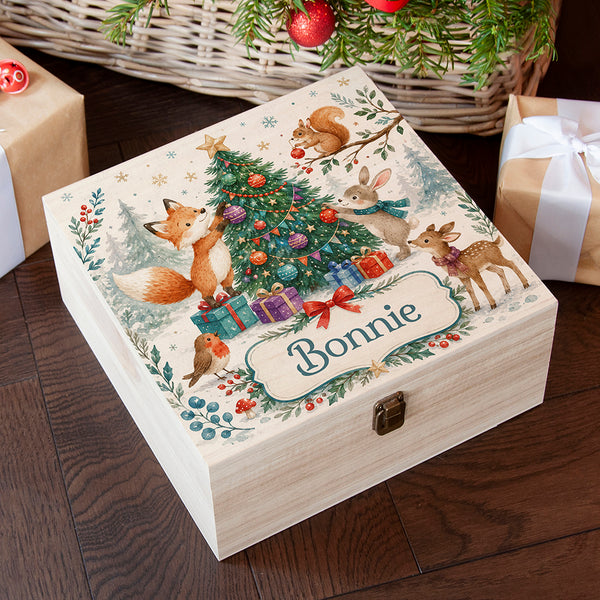 Personalised Woodland Animals Christmas Eve Box