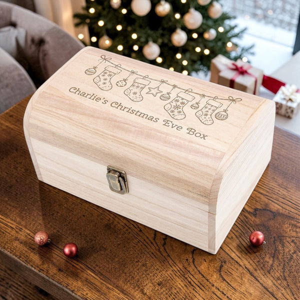 Personalised Christmas Stockings Keepsake Chest