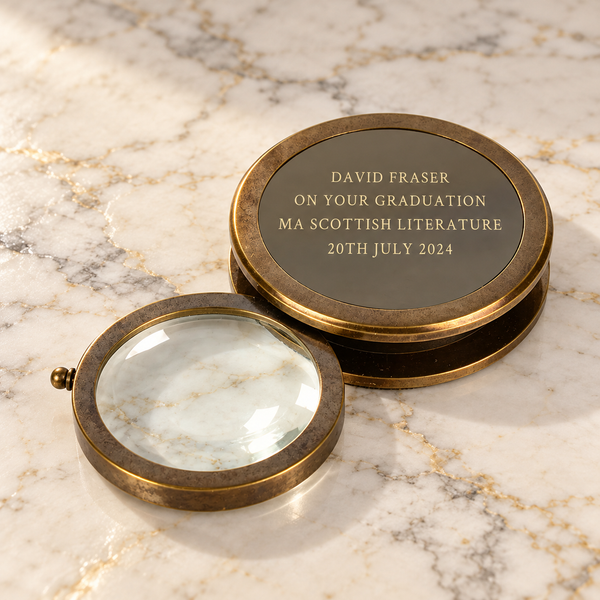 Personalised Traditional Traveller's Brass-Effect Magnifier