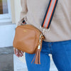 Personalised Elie Beaumont Cross Body Tan Leather Bag with Choice of Strap